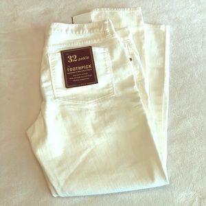 {J. Crew Factory} White Toothpick Jeans